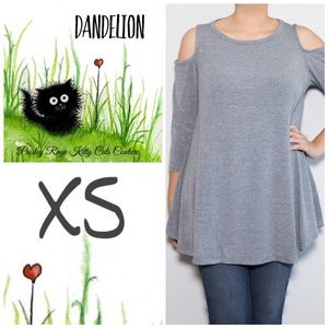 BNWT Cold Shoulder Swing Top with 3/4 sleeves